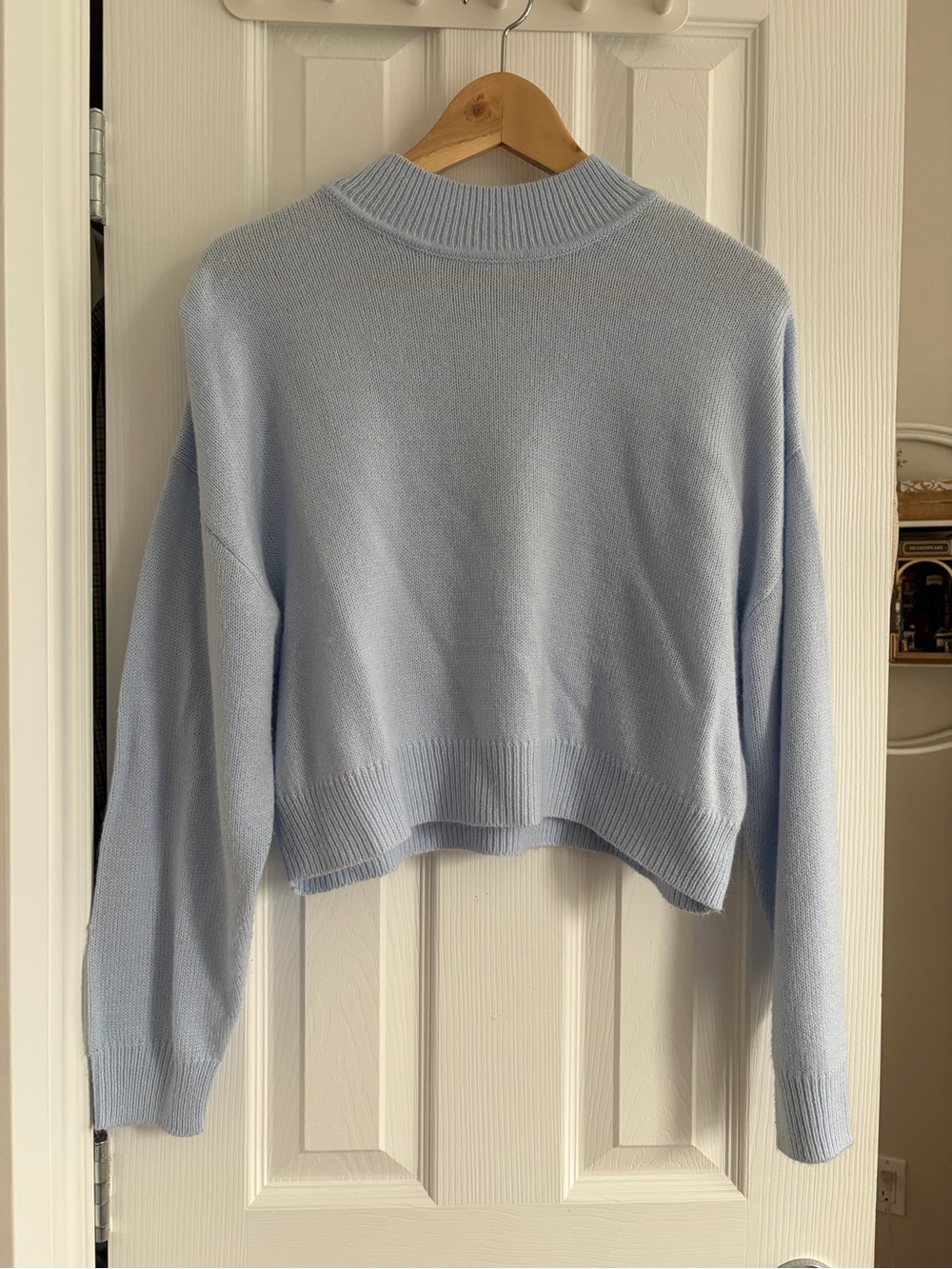 H&M Light Blue Cropped Turtleneck Sweater